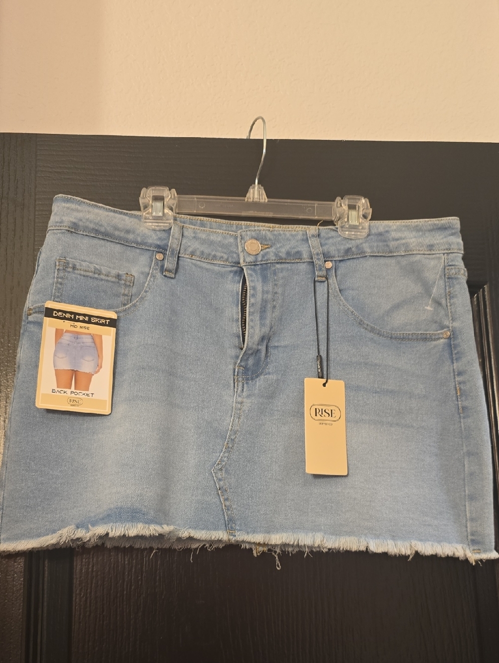 RISE Light Blue Denim Mini Skirt